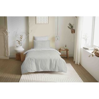 Pack Complet Housse De Couette Réversible "vanessa" 4 Pièces Pour Lit 90 X 190 Palerme Eucalyptus