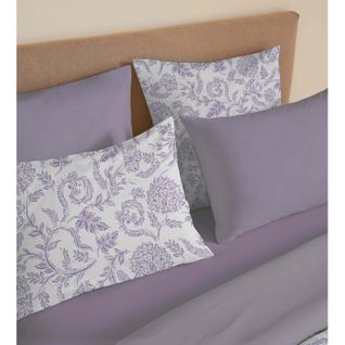 Pack Complet Housse De Couette Réversible "vanessa" 6 Pièces Pour Lit 140 X 190 Salma Lavande