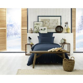 Housse De Couette Chaude En Flanelle 140 X 200 Cm Candice Bleu Foncé