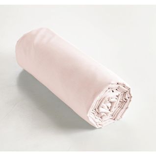 Drap Housse Coton Luxe 180 X 200 Cm Bonnet 30 Cm Ambre Rose Clair