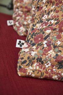 Taie D’oreiller 50 X 70 Cm – Double Gaze De Coton Imprimée Capucine Camel