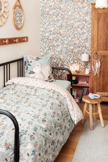 Parure De Lit Réversible + 2 Taies D’oreiller 200 X 200 Cm – Coton 57 Fils – Imprimé Tamia