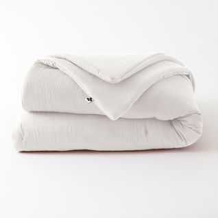 Édredon 180 X 240 Cm - Double Gaze De Coton 125 Gr/m² - Uni Gaïa Blanc
