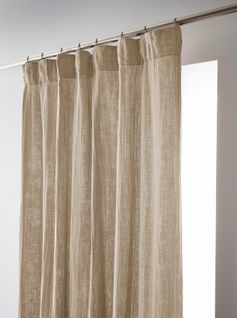 Rideau Galon Fronceur 140 X 240 Cm – Double Gaze De Coton Gaïa Ficelle