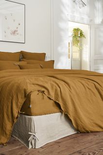 Drap Housse 90 X 190 Cm – Lin Lavé Français Luxe Soline – Caramel