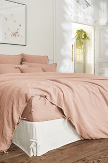 Drap Housse 90 X 190 Cm – Lin Lavé Français Luxe Soline – Vieux Rose