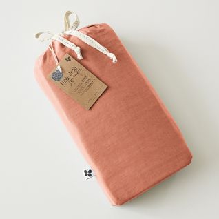 Drap-housse 90 X 190 Cm – Lyocell Uni Lysandre – Terracotta – Bonnet 30 Cm