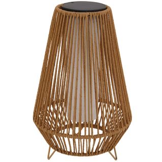 Lanterne Solaire Salomea Beige Rotin 30 X 30 X H 47cm