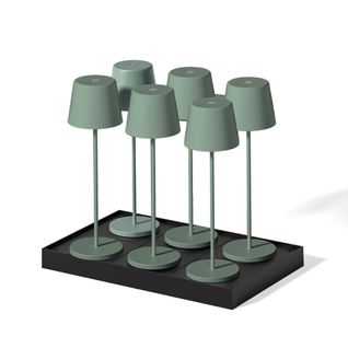 6 Lampes LED Avec Plateau De Chargement Kelly Vert Metal H38cm