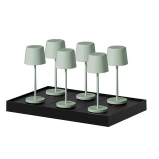 6 Mini Lampes Avec Plateau De Chargement Kelly Mini Vert Aluminium H22cm