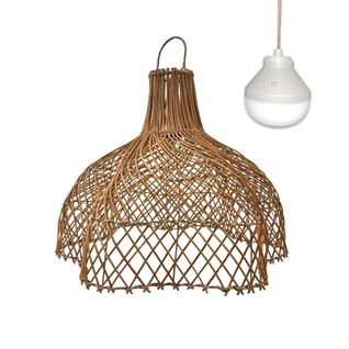 Suspension Solaire Bohème Aria Beige Rotin D60 Cm