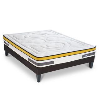 Ensemble Matelas Ressorts Ensachés Aubertin - 24 Cm + Sommier - 200x200 Cm