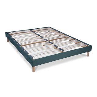 Sommier à Lattes Laine Bouclée Bleu Bianca - 90 X 190 Cm