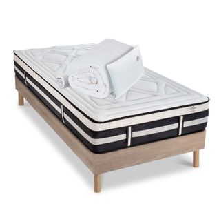 Matelas Calliope Mousse Haute Densité Accueil Mémoire De Forme+ Sommier + Accessoires - 90 X200 Cm
