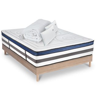 Matelas Quintessence Mousse  Accueil Mémoire De Forme+ Sommier + Accessoires - 160 X 200 Cm