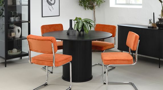 Table à Manger Bois Noir Alba  120x120cm