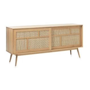 Buffet 2 Portes 180 Cm - Bois Et Rotin - Capri