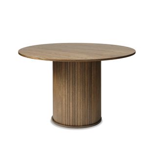 Table à Manger Ronde Ø120 Cm - Bois Foncé - Alba