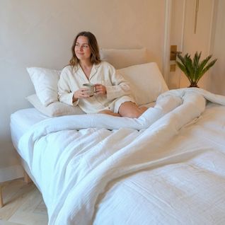 Drap-housse Gaze De Coton Écrue 160x200 Cm