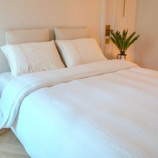 Housse De Couette Gaze De Coton Écrue 240x260 Cm