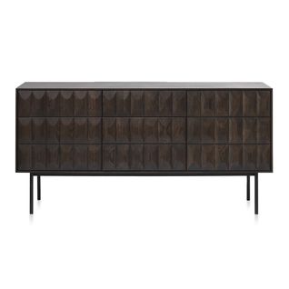 Buffet 2 Portes 3 Tiroirs 160 Cm Bois Foncé 160x80x45 Cm