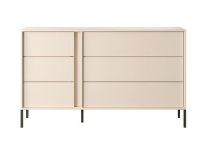 Commode 6 Tiroirs - Avec LEDs - Beige - Elynia