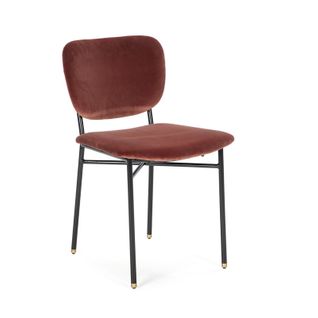 Chaise 54x48x84 Métal Noir/velours Rouge