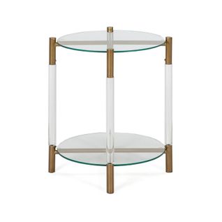 Table D’appoint 45x40x52 Verre/acrylique/métal Doré