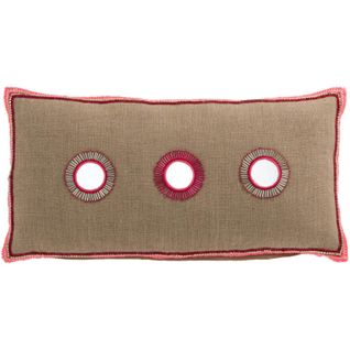 Coussin Bois Clair Toile De Jute 64x34x5cm