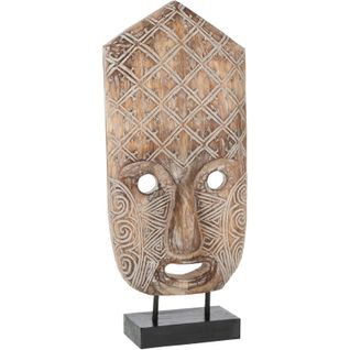 Masque Éthnique Bois Clair Bois 24,5x12,5x58,5cm
