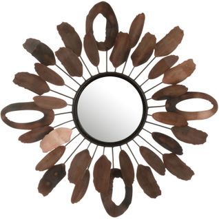 Miroir Mural Marron Métal 59,5x59,5x4cm