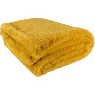Plaid Jaune Polyester 180x130x2cm