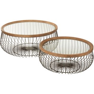 Tables (x2) Or Métal 100x100x45cm