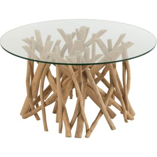 Table Basse Bois Clair Bois 63x63x43cm