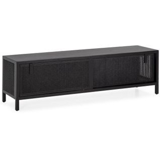 Meuble TV Bois Noir 160x42x48cm