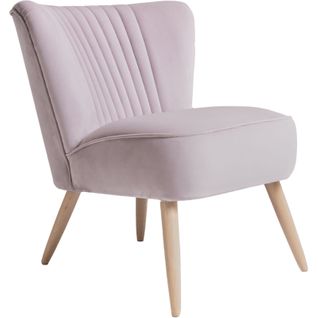 Fauteuil Tissu Rose 60x51x65cm