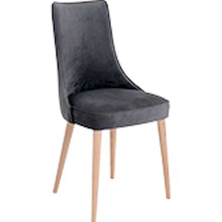 Chaise Tissu Gris 47x45x89cm