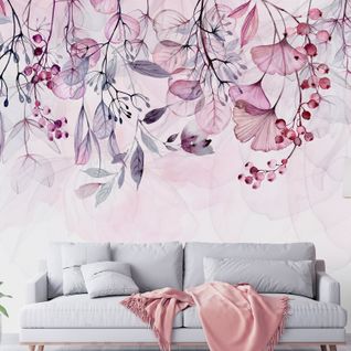 Papier Peint Foggy Nature Rose 300 X 210 Cm Rose