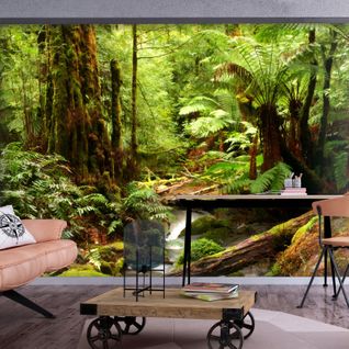 Papier Peint Forest Brook 400 X 280 Cm Vert