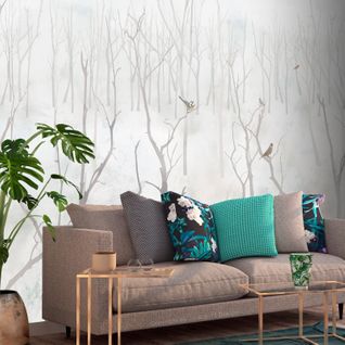 Papier Peint Winter Forest 400 X 280 Cm Blanc