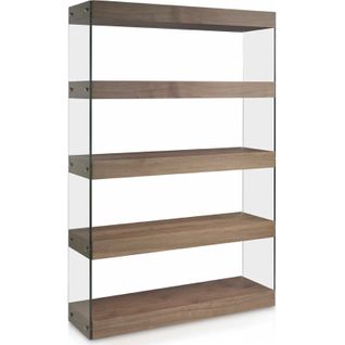 Étagère Verre Bois Foncé 122x38x183cm