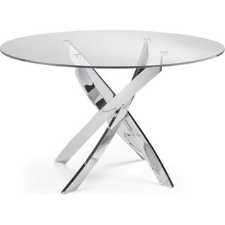 Table à Manger Métal Argent 130x130x75cm