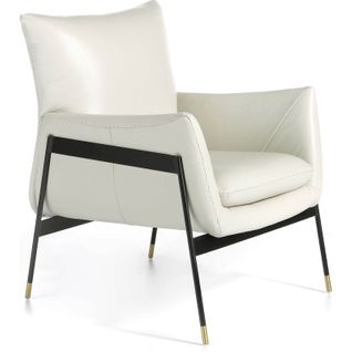 Fauteuil Cuir Beige 67x75x87cm