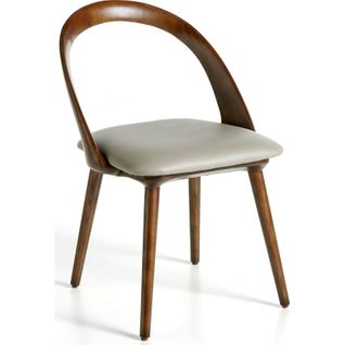 Chaise Simili-cuir Bois Foncé 53x59x78cm