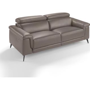 Canapé 3 Places Cuir Gris 215x103x99cm
