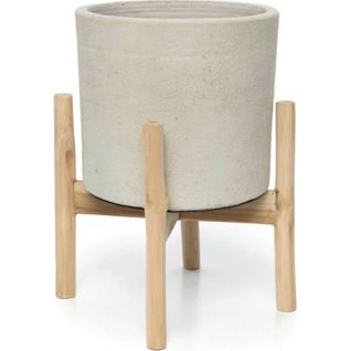 Vase Chalk Low En Terre Cuite Beige