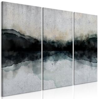 Tableau Mountain Surface Of The Lake 120 X 80 Cm Gris