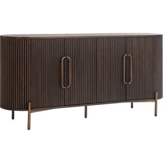 Buffet Contemporain En Brun Foncé Avec Finition Striée