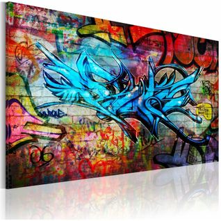Tableau Graffitis Anonymes 30 X 20 Cm Bleu