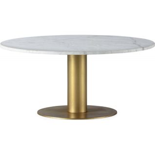 Table Basse Chic Doré/blanc Pour Salon Élégant